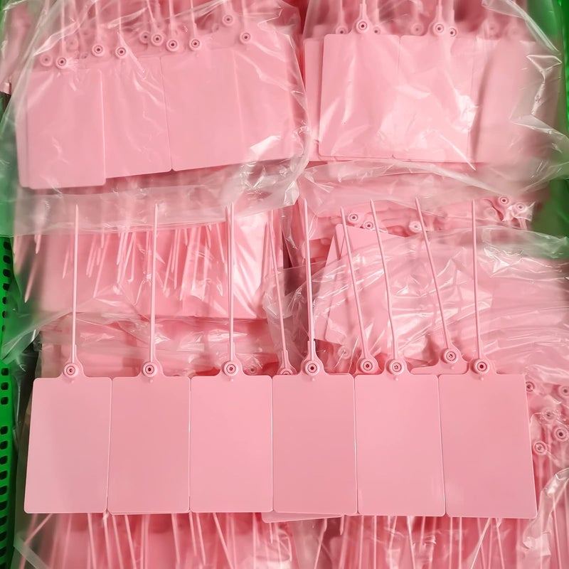 LeadSeals 100 Plastic Shipping Tags - Waterproof, Writable, Hanging Tags with One Pink Marker Pen - Image 4